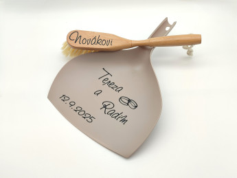 Svatební smetáček s lopatkou - Prstýnky | D-decor