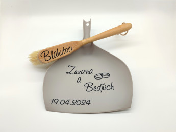 Svatební smetáček s lopatkou - Prstýnky | D-decor (2)
