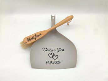 Svatební smetáček s lopatkou - Srdíčka | D-decor (11)