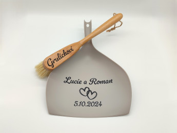 Svatební smetáček s lopatkou - Srdíčka | D-decor (7)