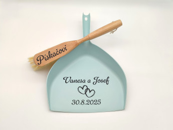 Svatební smetáček s lopatkou - Srdíčka | D-decor (2)