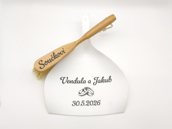 Svatební smetáček s lopatkou - Prsteny | D-decor (2)