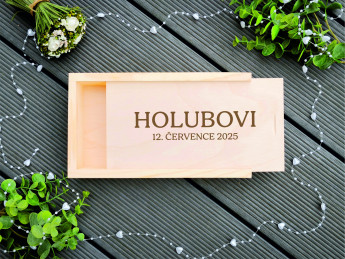 Dřevěná krabička na svatební fotografie malá 2 - D-decor (2)
