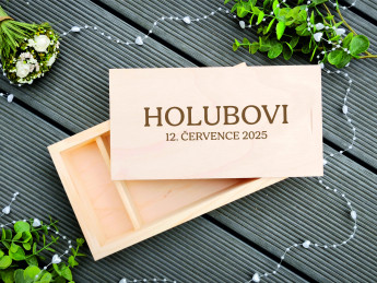 Dřevěná krabička na svatební fotografie malá 2 - D-decor (3)