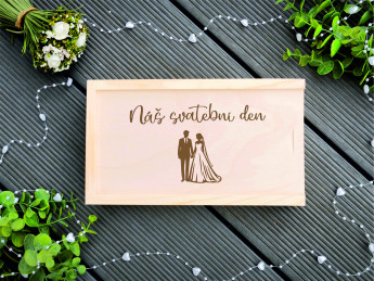 Dřevěná krabička na svatební fotografie malá 4 - D-decor