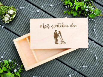 Dřevěná krabička na svatební fotografie malá 4 - D-decor (3)