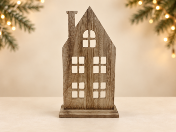 Domeček s dekorem dřeva velký | D-decor