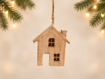 Dřevěný domeček k zavěšení velký | D-decor