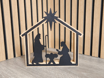 Kovový betlém v dřevěném rámu | D-decor (2)