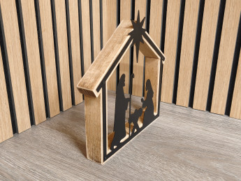Kovový betlém v dřevěném rámu | D-decor (3)