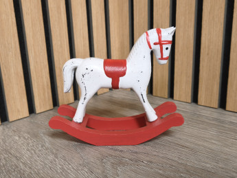 Houpací koník bíločervený | D-decor (2)