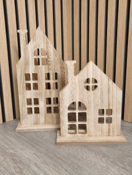 Domeček s dekorem dřeva malý | D-decor (4)