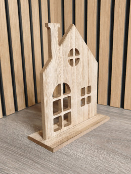 Domeček s dekorem dřeva malý | D-decor (3)