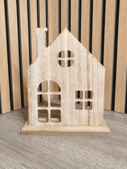 Domeček s dekorem dřeva malý | D-decor (2)