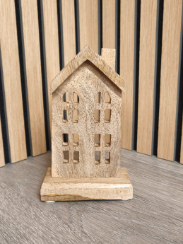 Dřevěný domeček na podstavci malý | D-decor (2)