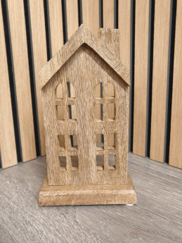 Dřevěný domeček na podstavci velký | D-decor (2)