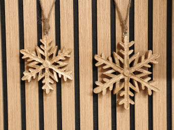 Dřevěná vločka k zavěšení velká| D-decor (2)