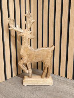 Dřevěný sob na podstavci malý | D-decor (2)