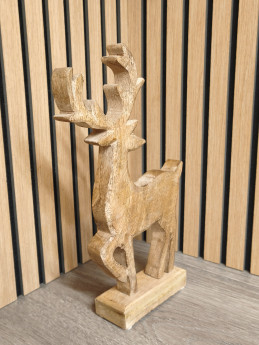 Dřevěný sob na podstavci malý | D-decor (3)