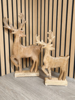 Dřevěný sob na podstavci velký | D-decor (4)