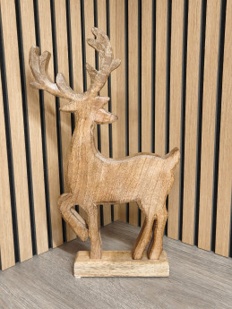 Dřevěný sob na podstavci velký | D-decor (2)