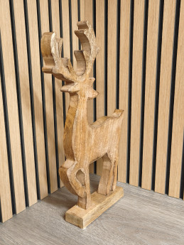 Dřevěný sob na podstavci velký | D-decor (3)