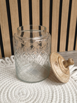 Skleněná dóza s dřevěným víkem | D-decor (3)