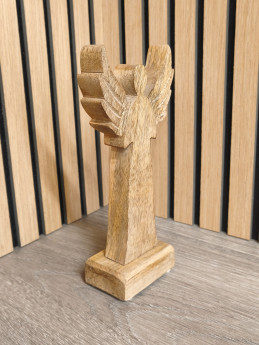 Dřevěný anděl na podstavci | D-decor (3)